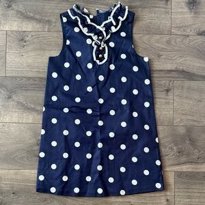 Janie & Jack Size 6 Navy Polka Dot Kids Dress